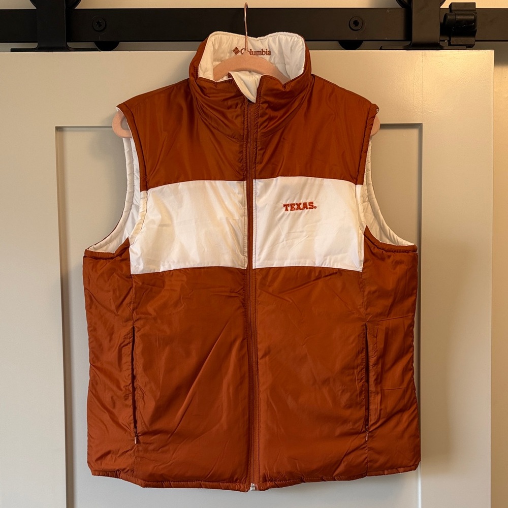 Columbia Burnt Orange and White Reversible Vest - Texas Longhorn Gear